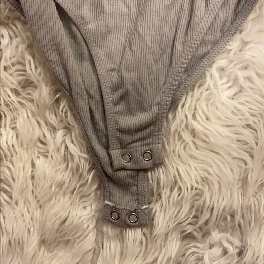 Grey Ribbed Bodysuit - Picture 3 of 3